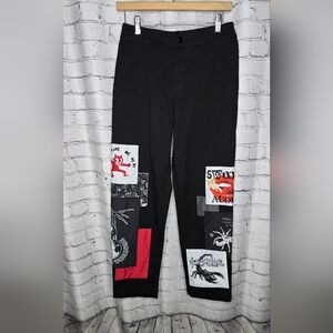 SWIXXZ Black‎ Punk Patchwork Pants Size Small